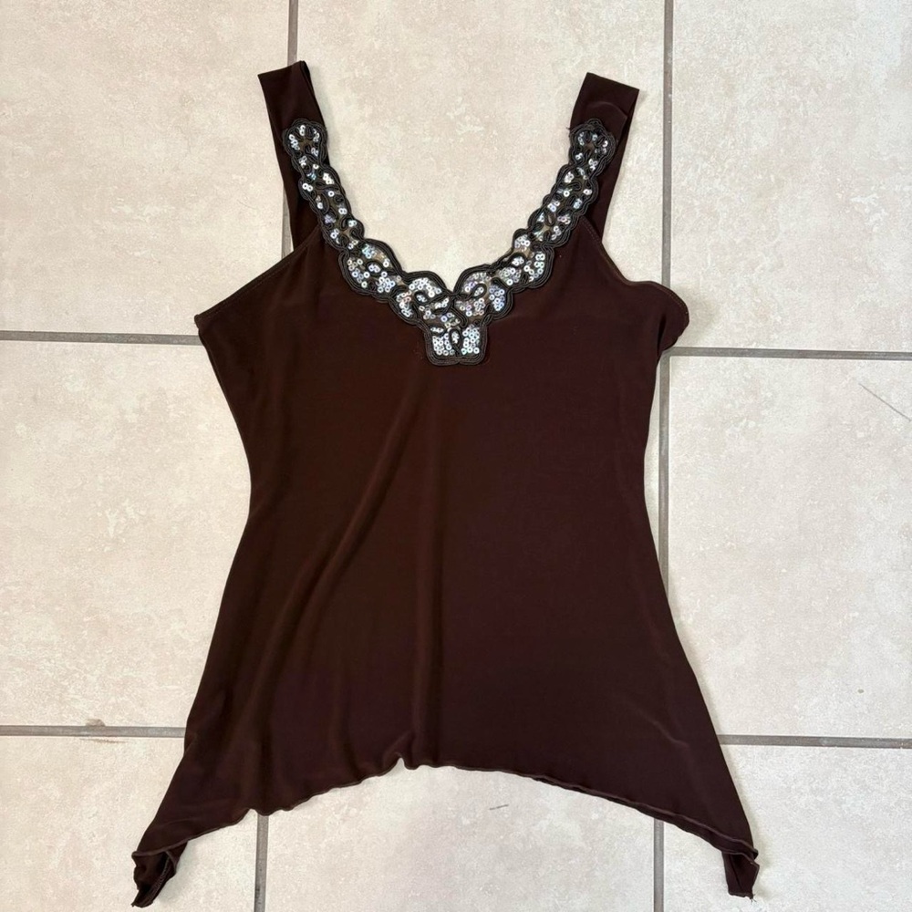 Brown y2k cami tank top